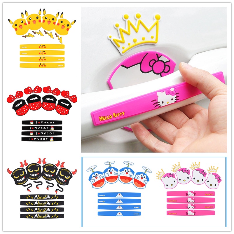Stiker Hias Pintu Mobil Stiker Pelindung Gagang film Pelindung Kartun Lucu Universal door bowl stickers Anti-Tabrakan strip Permukaan Cat Anti Gores