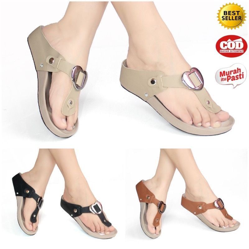 Sandal Sendal Wanita Flat Birken Jepit Casual Murah Terbaru 2023 AC