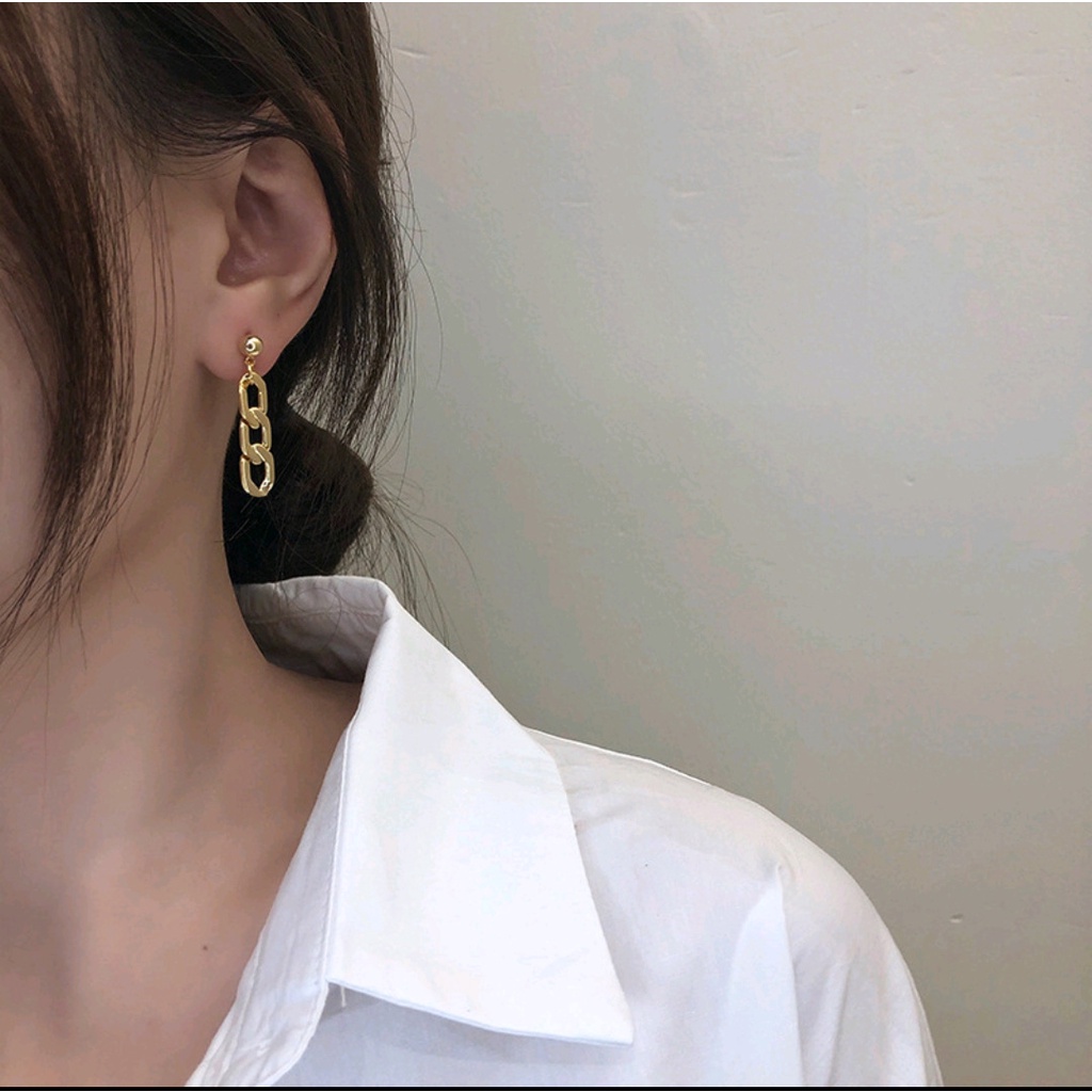 Anting Stud Wanita Fashion Korea Gold Chain 541