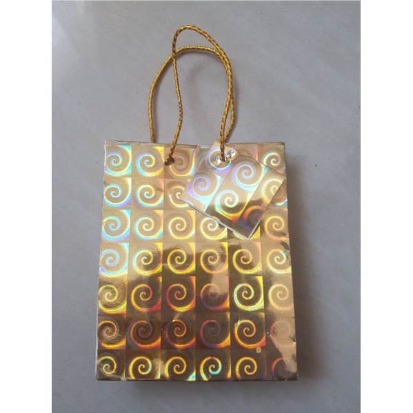 

paper bag gold gift
