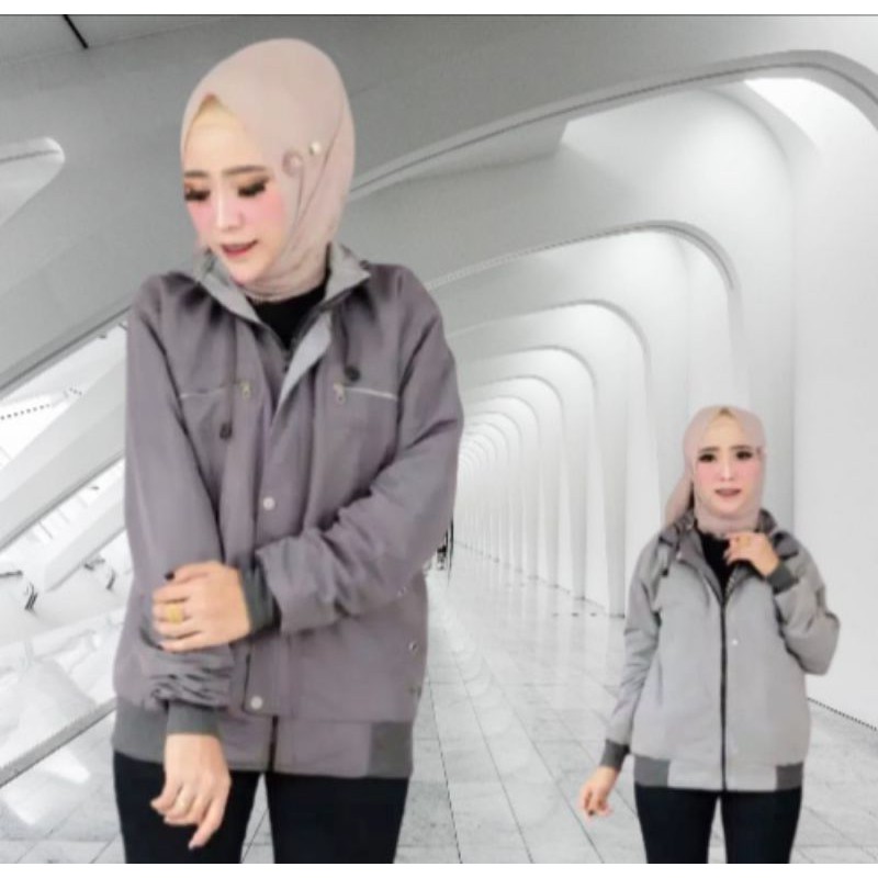 JAKET WANITA JAKET PARASUT ANNA JAKET BOLAK BALIK WANITA HEYLOOK(A24)-5