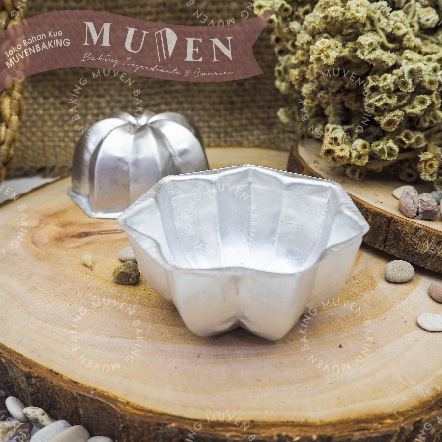 6 PCS CETAKAN SURYA LOYANG MINI SAKURA CUP MEDIUM / KUE KARAMEL KUKUS