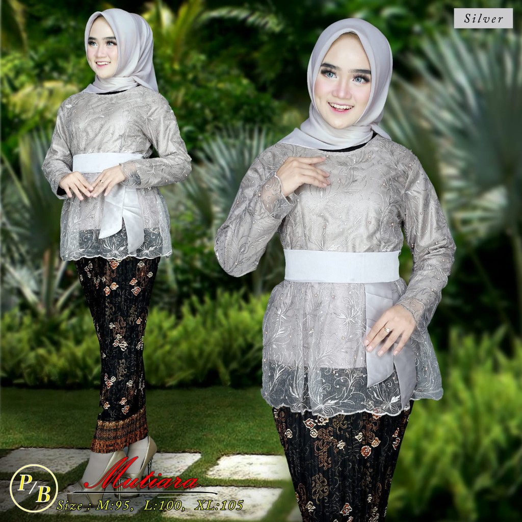 NEW ARRIVAL - kebaya mutiara - set kebaya tulle import - pakaian modern wanita kekinian dan modis