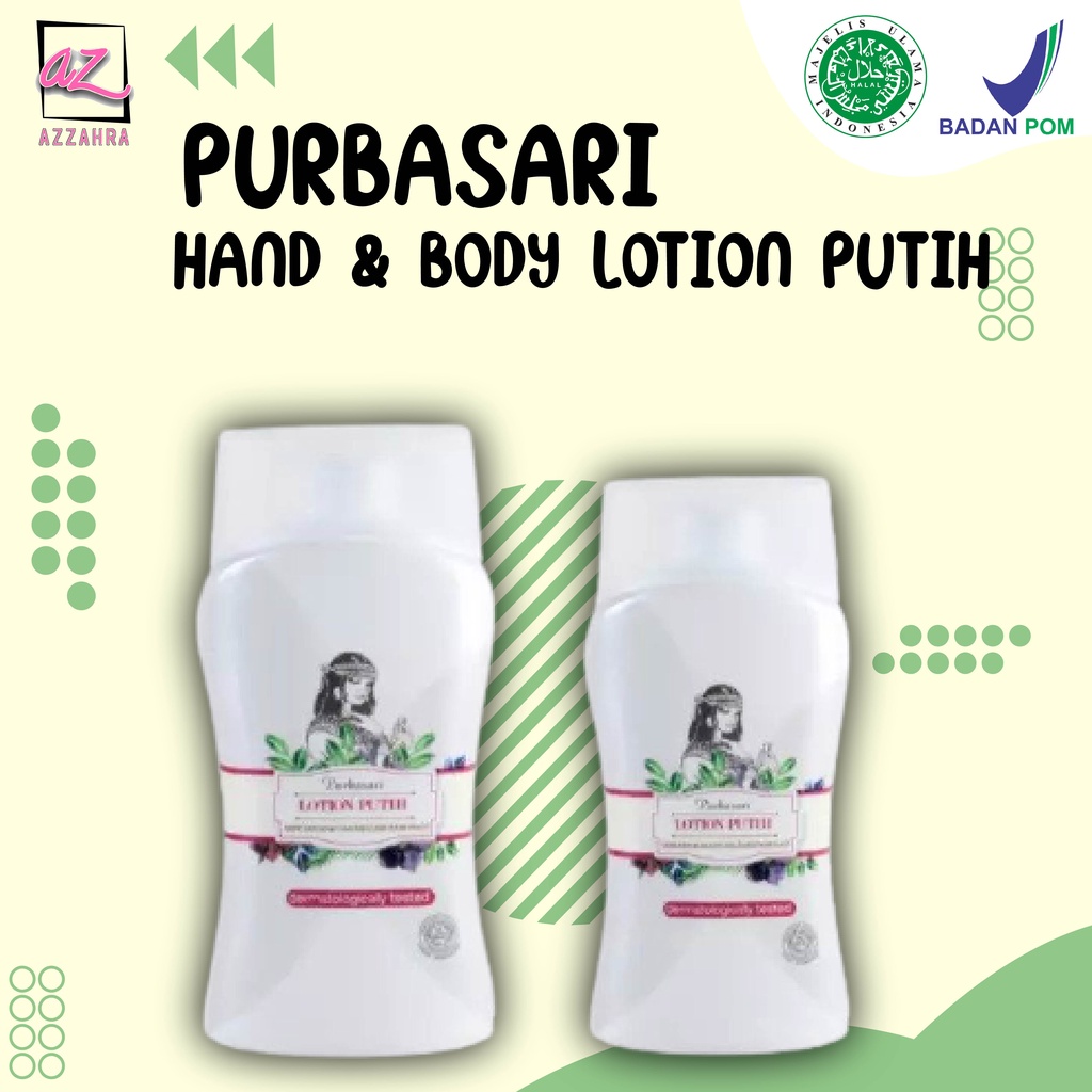 PURBASARI Hand &amp; Body Lotion Putih - 120ml / 60ml ( Lotion memutihkan tubuh ) ORIGINAL BPOM