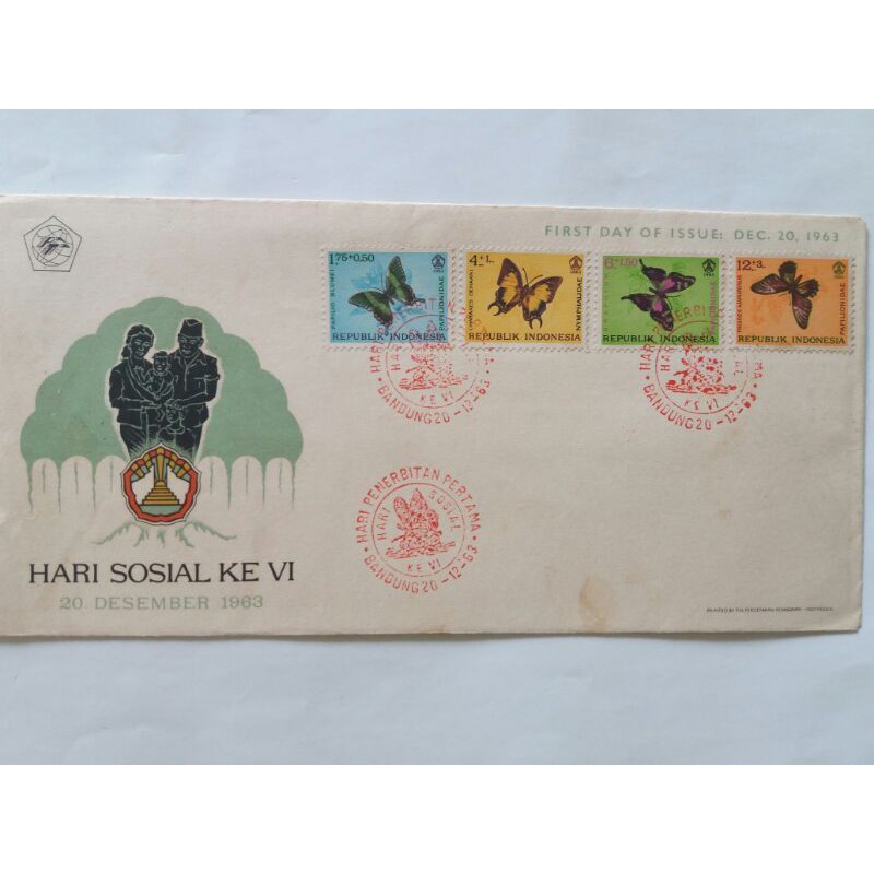 

SHP Sampul Hari Pertama seri Hari Sosial ke VI, 20 Desember 1963-Filateli-Perangko-FDC