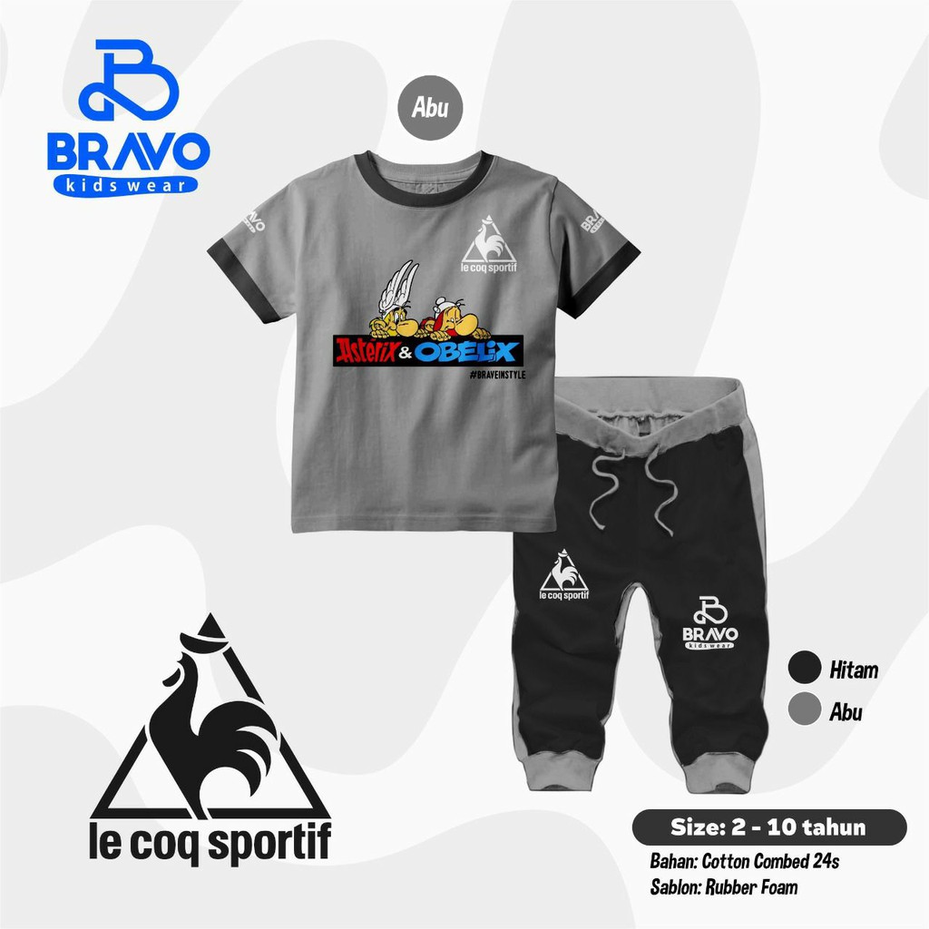 Setelan Anak Cowok Cewek Bravo Kids Wear / 1-10 Tahun
