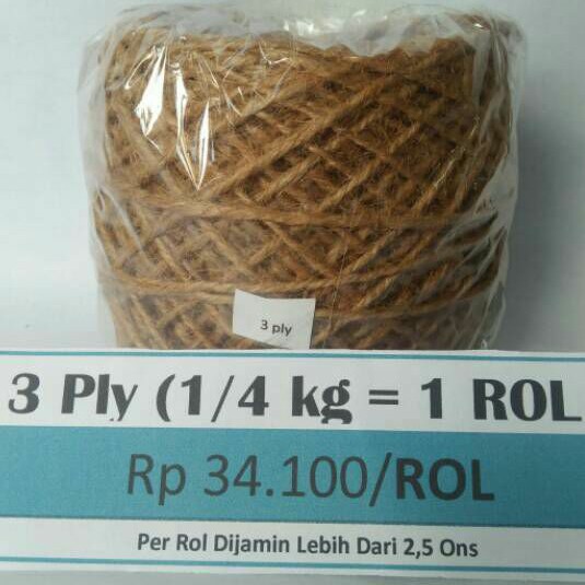 

3ply 2,5ons Tali goni, Tali rami, Jute, Tali, Vintage, Craft, Aksesoris
