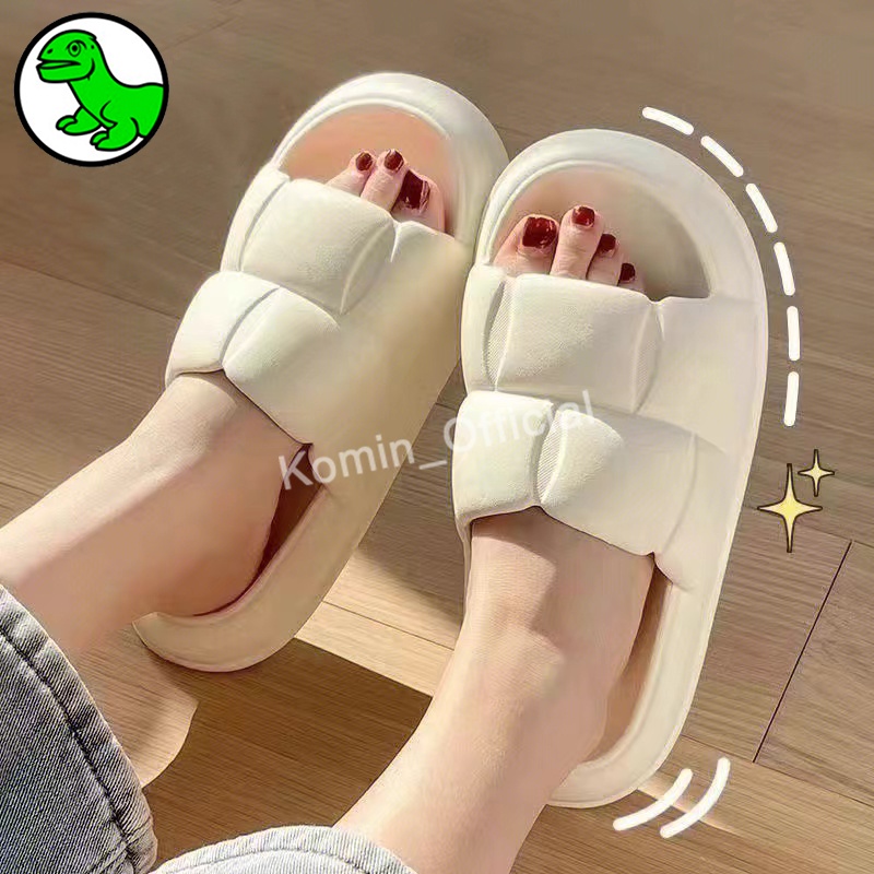 [Free Shipping] Komin Sandal Wanita Kekinian Sendal Jelly Korea Import Selop Karet Sandal Polos Anti Slip Sendal Cewek Couple Casual