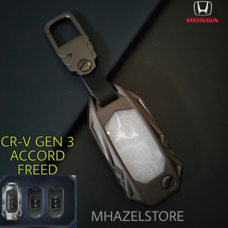 gantungan kunci cover casing case remote keyless mobil honda crv gen 3 accord freed model flip bahan metal