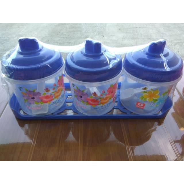 TEMPAT BUMBU SERBAGUNA BAHAN PLASTIK SET ISI 3.(NADYA SUNLIFE 3)