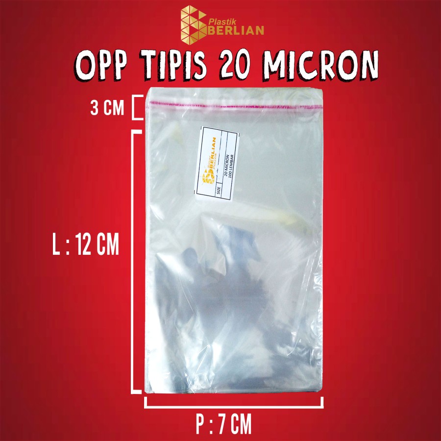 

7 x 12 cm Plastik OPP TIPIS (100 lbr) (lem/seal)