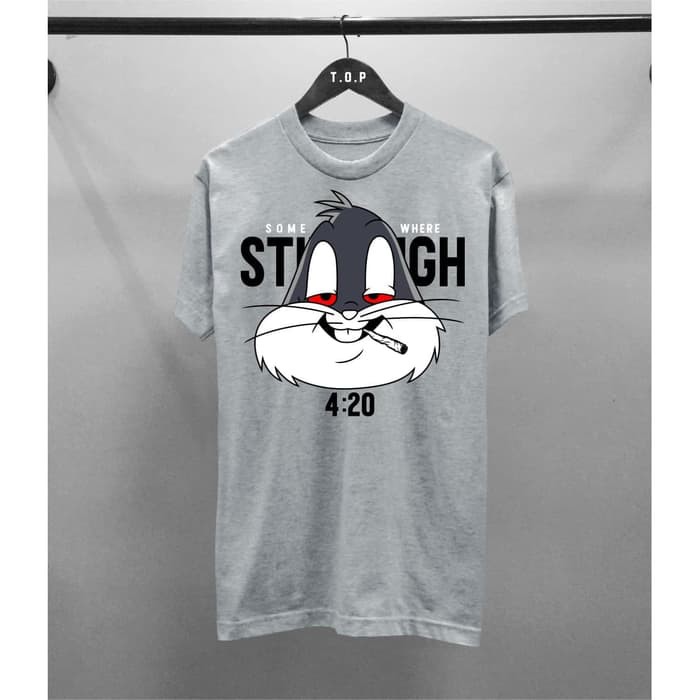 Kaos / T-Shirt Distro Bugs Bunny Pria/Wanita Bahan Cotton Combed 30s