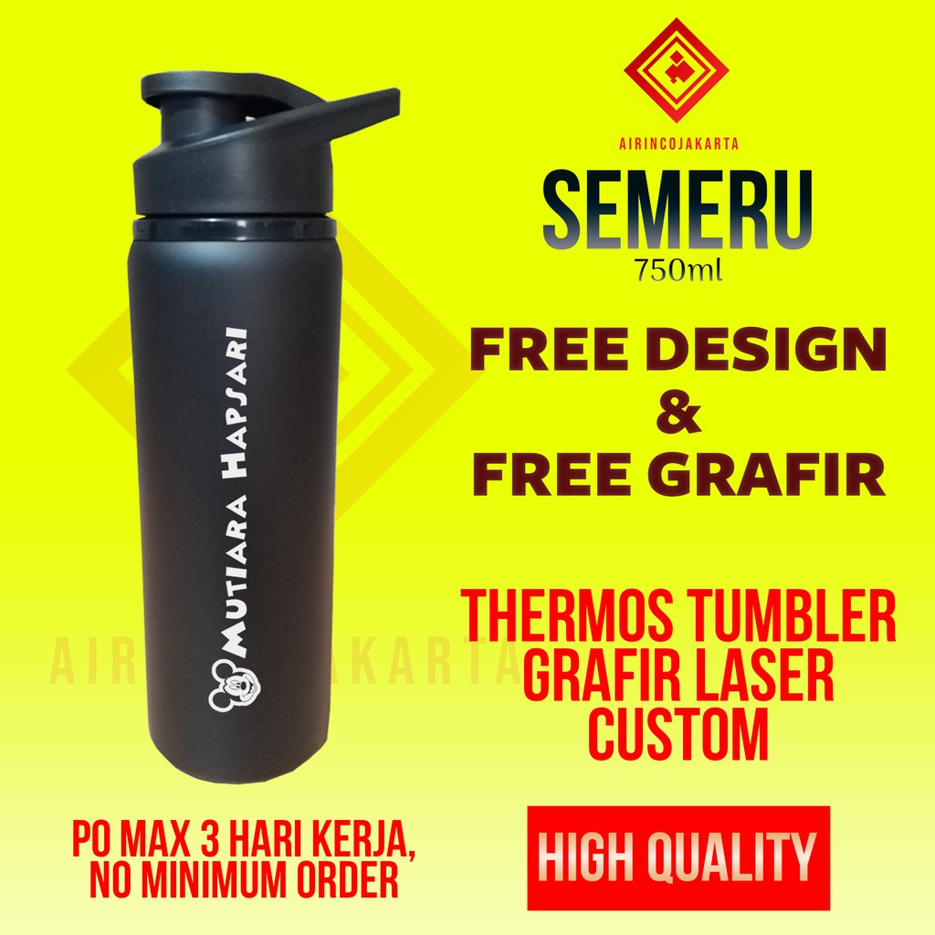 Jual Semeru Thermos Travel Tumbler Vacuum Grafir Laser Custom 750 Ml Po Max 3 Hari Kerja 7014