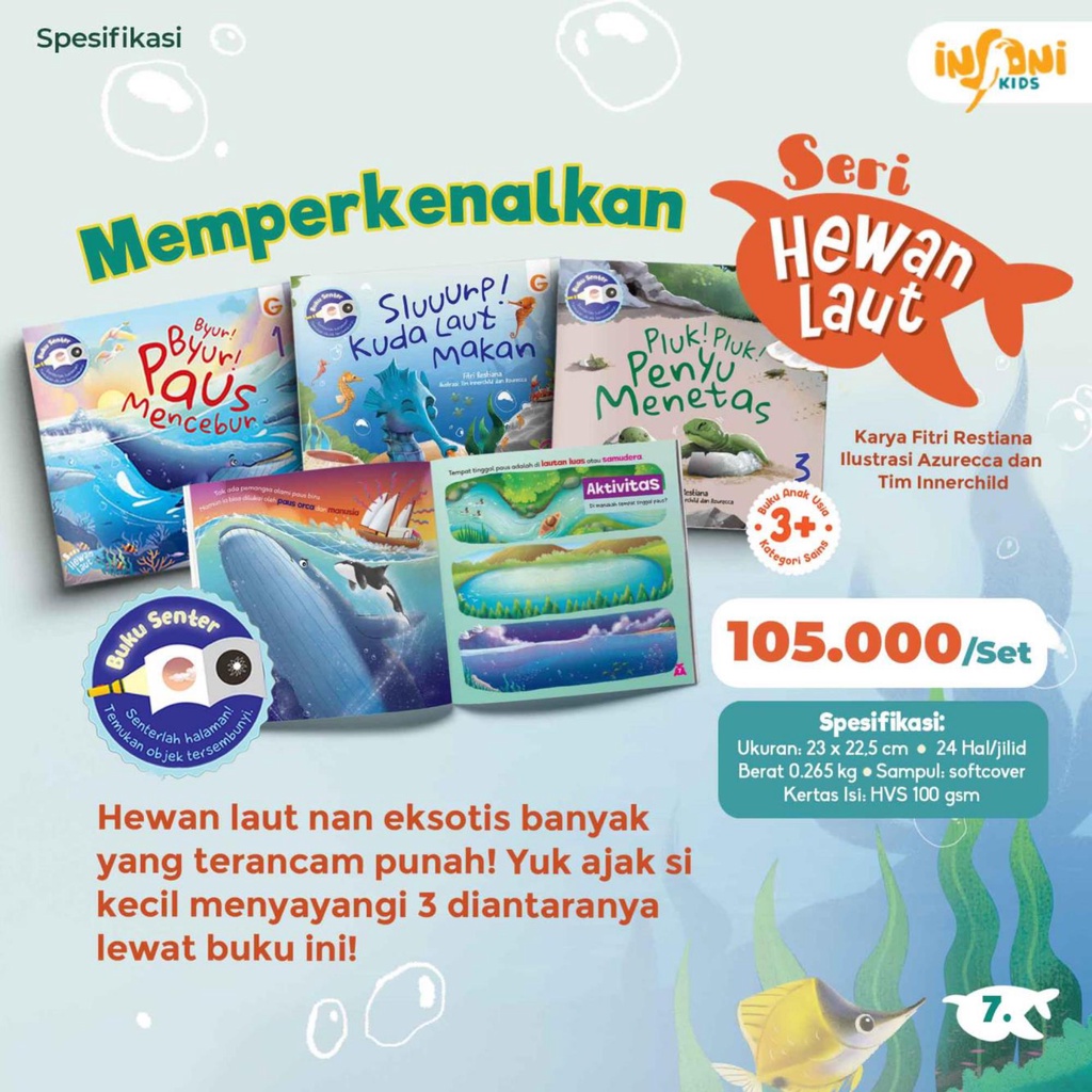 Buku 1 Set Seri Hewan Laut - Gema Insani 100% Original