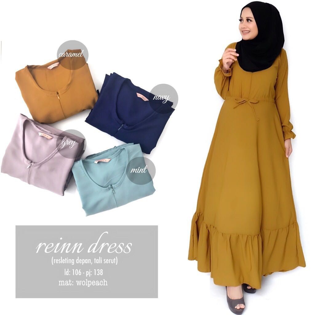 Ns FC Reinn Gamis Syari Putih Benhur Abu Toska Navy Maroon Hujan Muslim Modis Modern White Mach DE