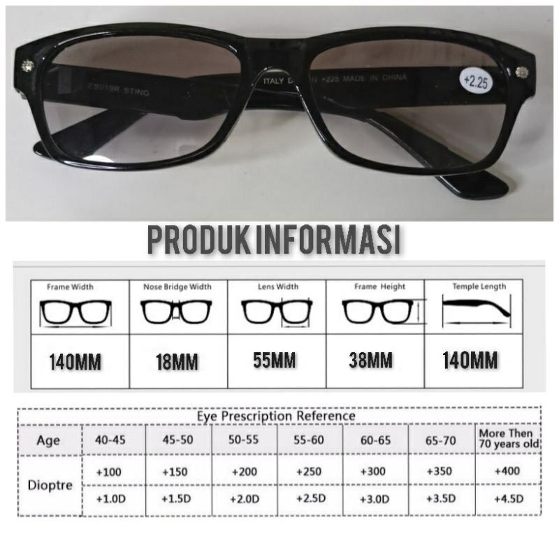 Kacamata 2 Fungsi Baca Dan Jalan/Progresif Lensa Hitam