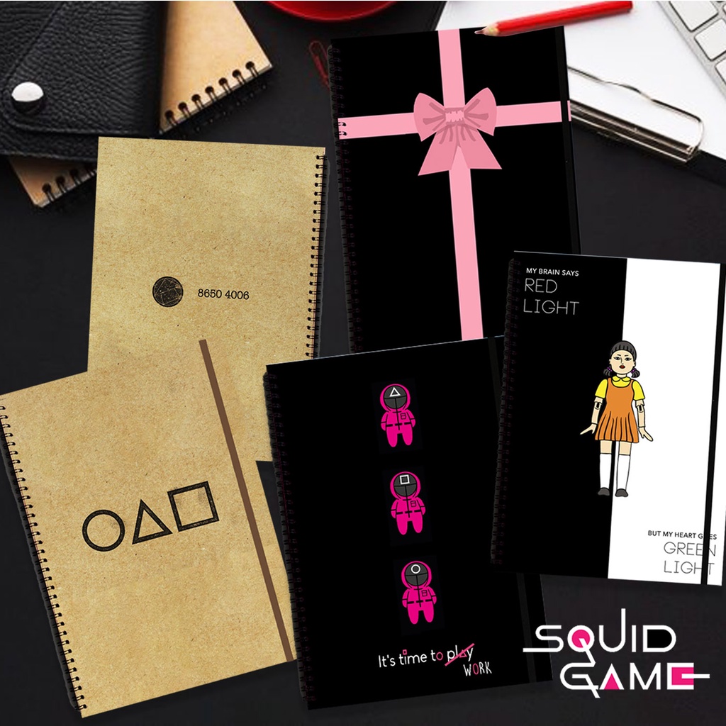 

SQUID GAME N*tflix SERIES Aesthetic Ruled Grid Dotted Notebook Diary Journal Bujo School Buku Tulis