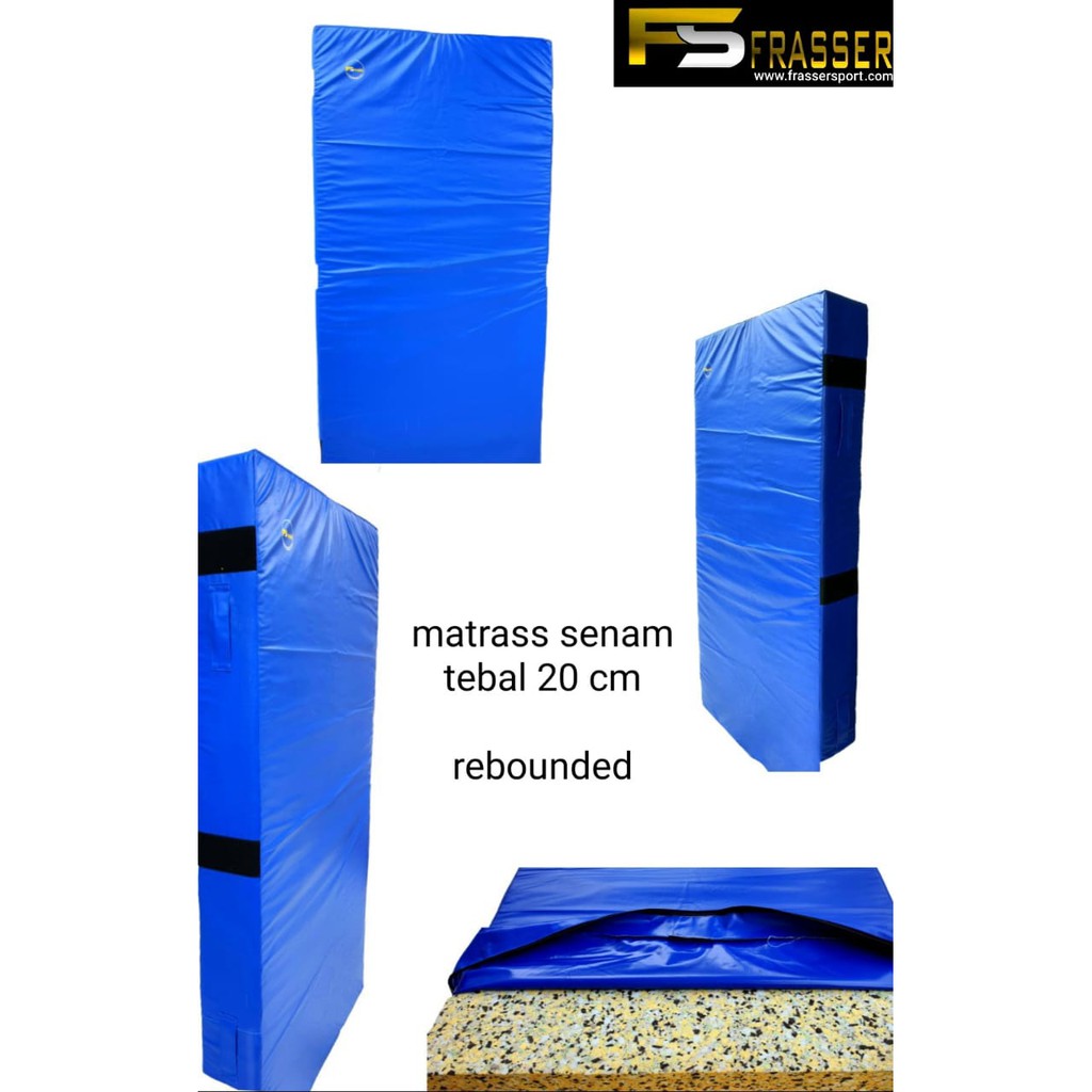 matras matrass beladiri senam 1M x 2M rebounded tebal 20cm biru