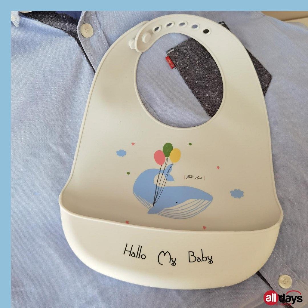 Alldays ~ Children Silicone Bib / Celemek Bayi Tahan Air Lembut, Aman, dan Nyaman