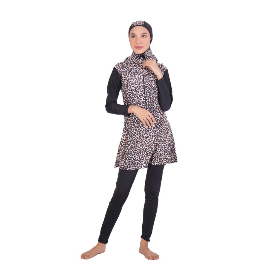 Jual Baju Renang Muslim Wanita Dewasa Dan Remaja Motif Leopard Hijab