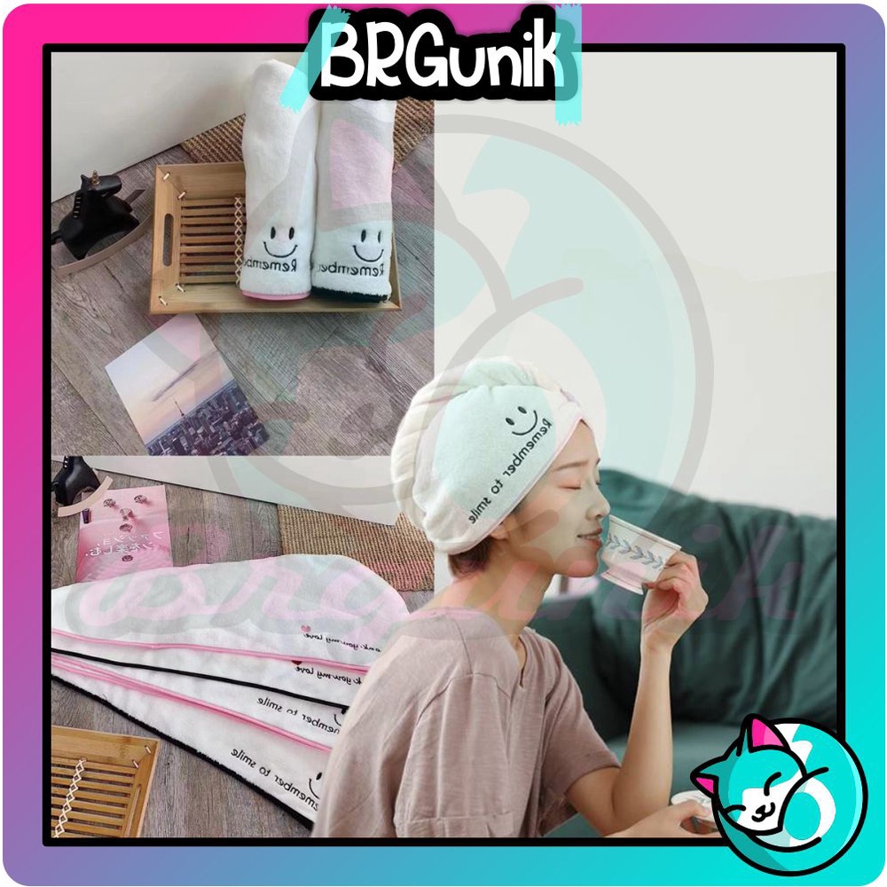 BRGUNIK Handuk Keramas Cepat Kering Bahan Microfiber/Handuk Turban /Magic towel/ Head Towel Fast Dry Hair R523