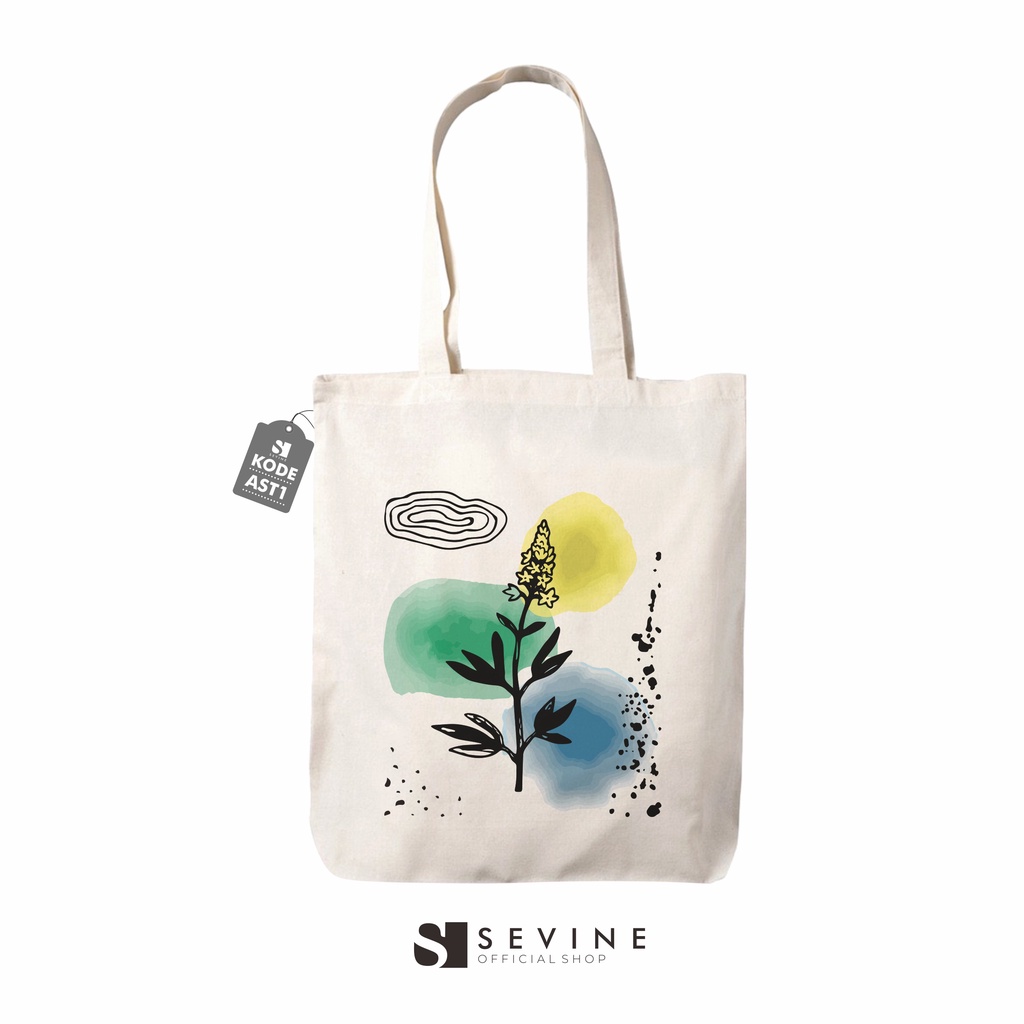 Sevine Tas Totebag Wanita Tote Bag Resleting Laptop Tropical Fashion Artsy - AST