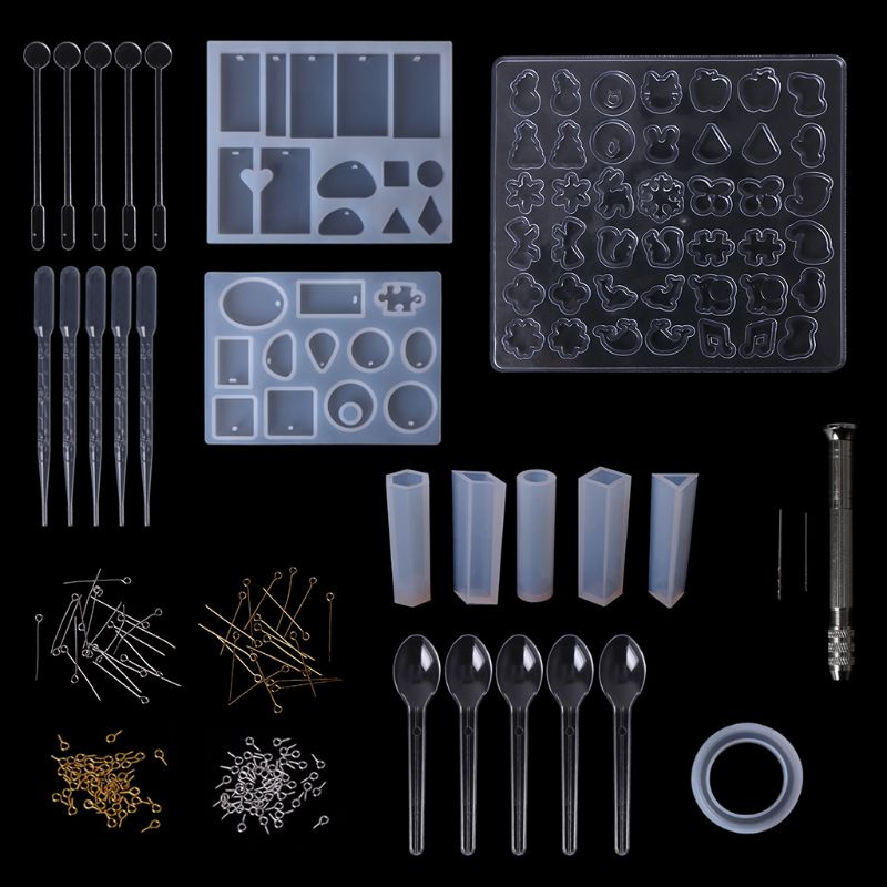 SIY  1 Set Epoxy Resin Kit DIY Jewelry Making Tools Silicone Mold Clasp Pins Necklace Pendant Handmade Findings Drill Spoon Manual Crafts Accessories