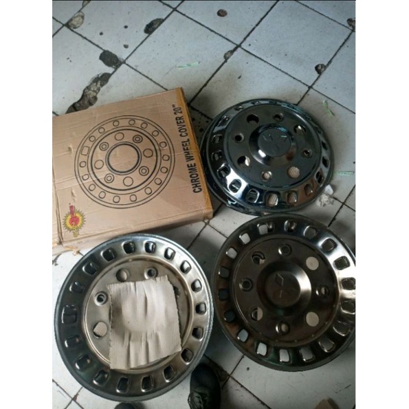 weldop/dop roda truck/truk ring 20 Fuso/Hino lubang lobang baut 8 depan+belakang engkle 1 set (4pcs)