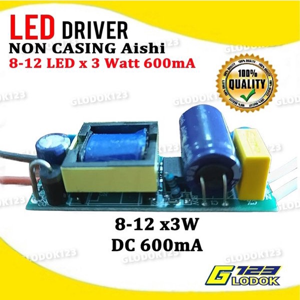 LED Driver LED 8-12 Watt 8-12W AC DC 600 mA PCB Board Tanpa Casing Box