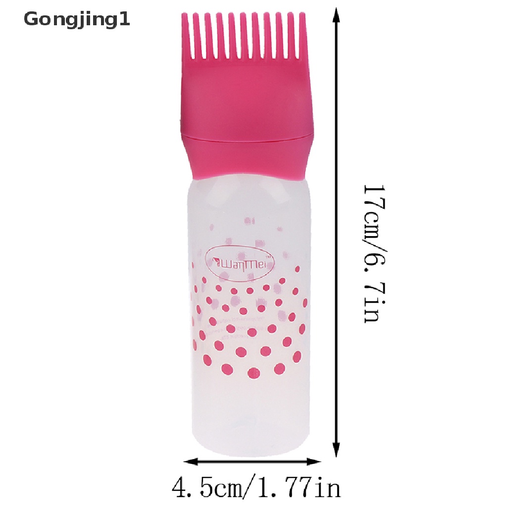 Gongjing1 Botol Aplikator Pewarna Rambut Dengan Sisir Gigi