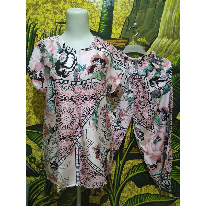 Setelan CP Rayon celana panjang lengan pendek