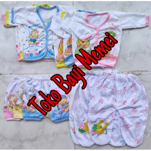 Paket baju bayi dan celana bayi MINI 2 isi 12 pcs bahan katun