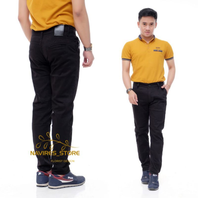 CELANA SOFT JEANS HITAM PRIA SKINY /SLIM FIT STRETCH NGARET KARET BAGUS TOP MELAR MURAH