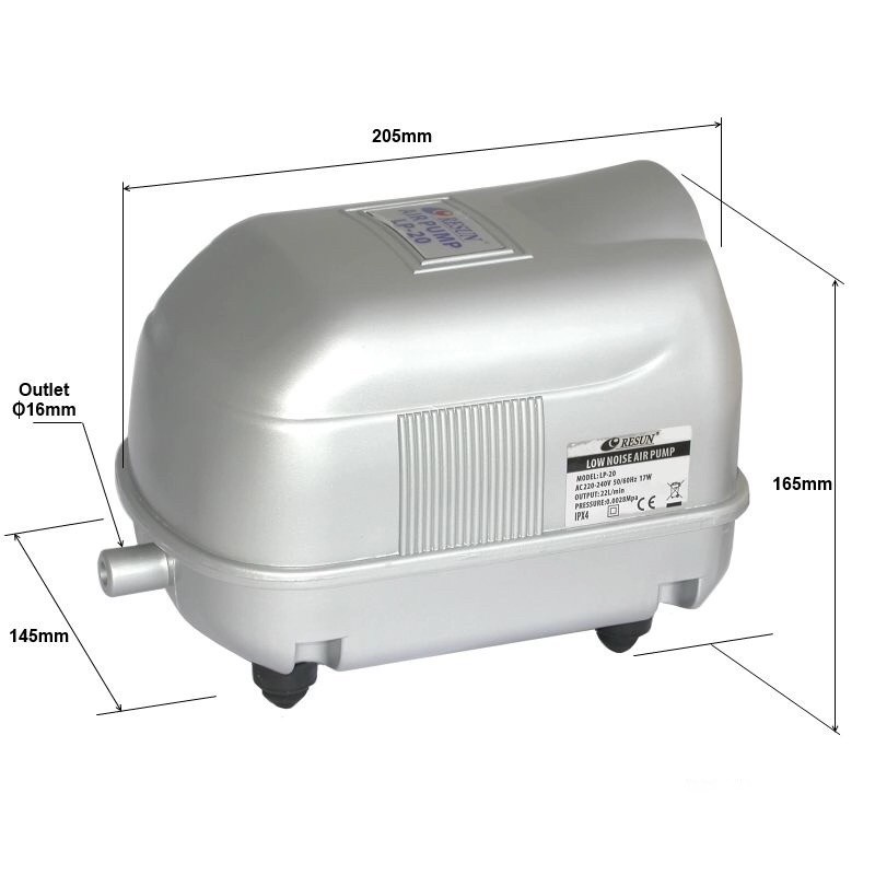 LP 20 RESUN ARIPUMP AERATOR 6 CABANG 1500 LPH 17 WATT  AKSESORIS AQUARIUM