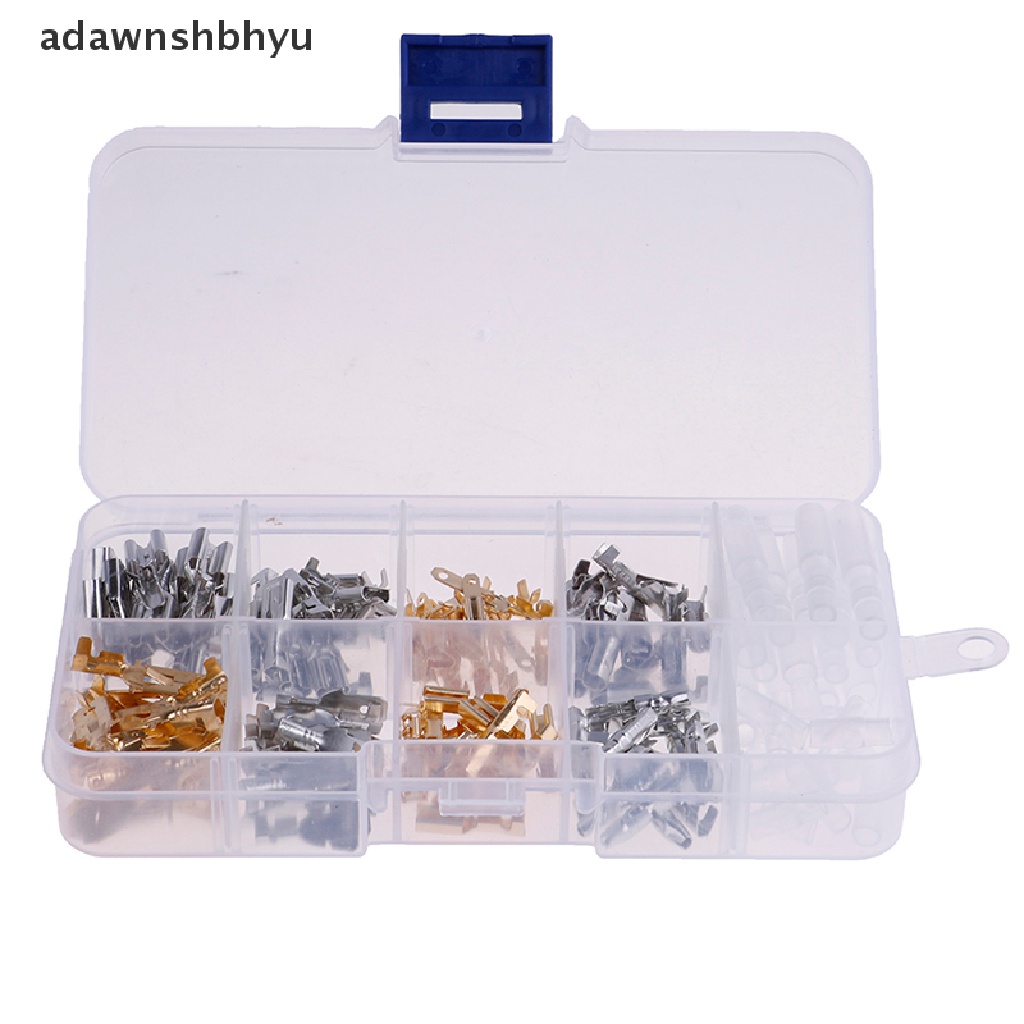 Adawnshbhyu 150pcs Konektor Spade Mobil Pria Dan Wanita Splice Crimp Terminal Kawat