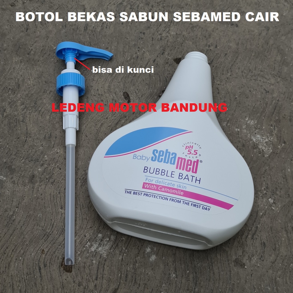 Botol Kosong Bekas Sabun SebaMed Tempat Shampoo Cair Pompa Dispenser Pump Kapasitas 1L