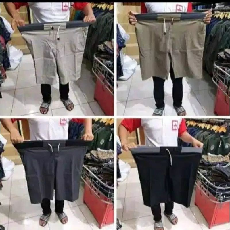 (COD) CELANA PENDEK CHINOS JUMBO &amp; SUPER JUMBO (L, XL, XXL, XXXL, XXXXL) CELANA BESAR BADAN BESAR