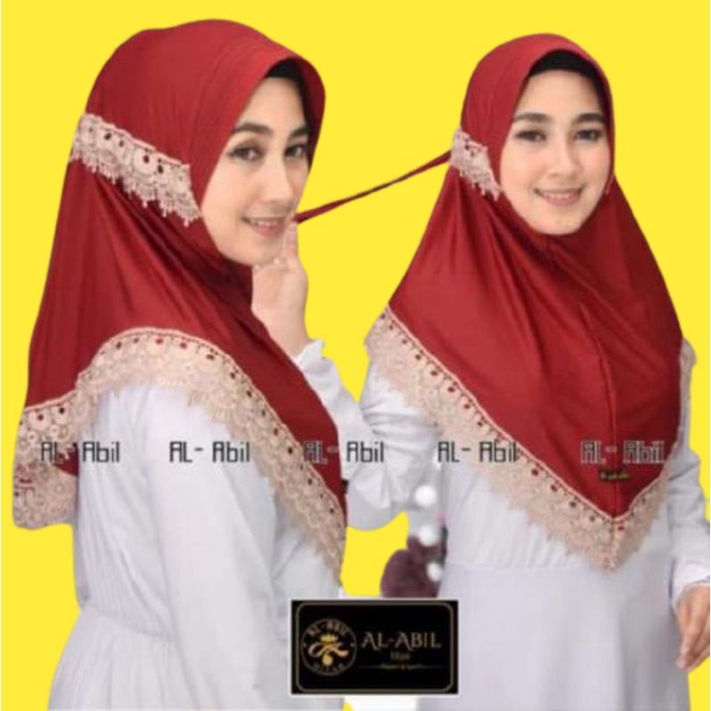 hijab Bergo Sorong terbaru Murah Pakai Renda atas Bawah bahan Jersey