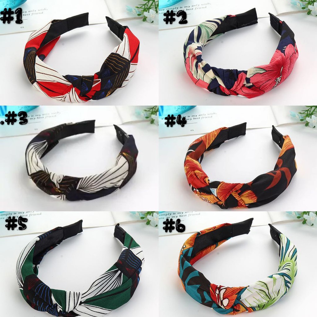 [Bayar Di Tempat] Headband Korea Style Bando Motif Bandana Polos / Bandana Import Fashion Wanita