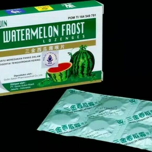 

Sanjin WATERMELON FROST Lozenges ( permen hisap pelega tenggorokan)