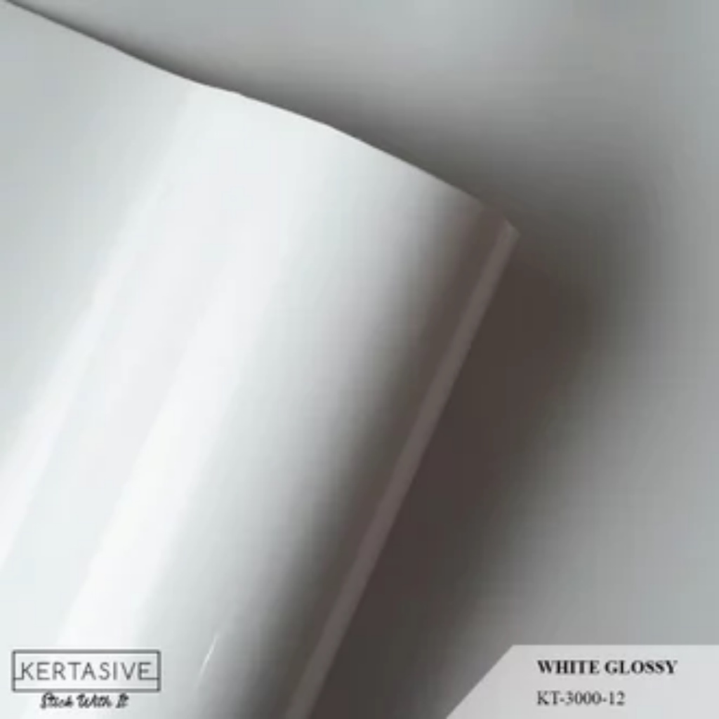 Kertasive White Glossy Series Decosheet Sticker PVC Interior Film Murah