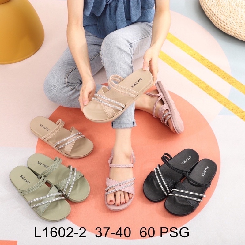 IMPORT SANDAL BALANCE SLOP WANITA SANDAL GLITER SANDAL JELLY IMPORT BALANCE L1602-2