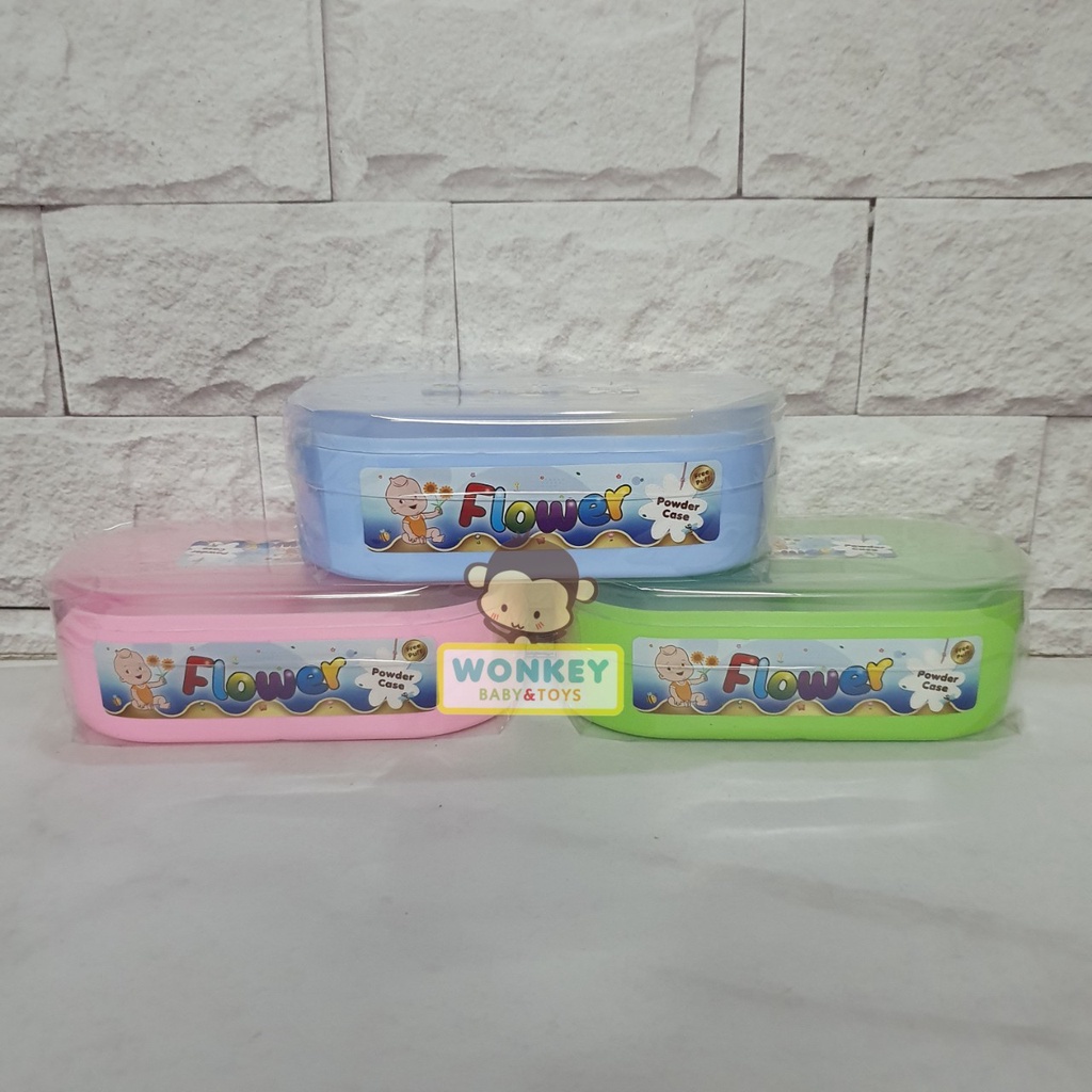 Tempat Bedak Double Flower / Lusty Bunny Anti Pecah