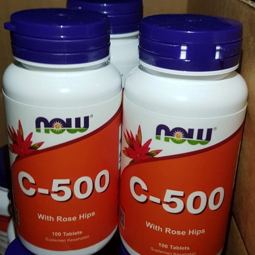 NOW FOODS Vitamin C 500 mg with Rose Hips 100 tablet- C-500 Vegan