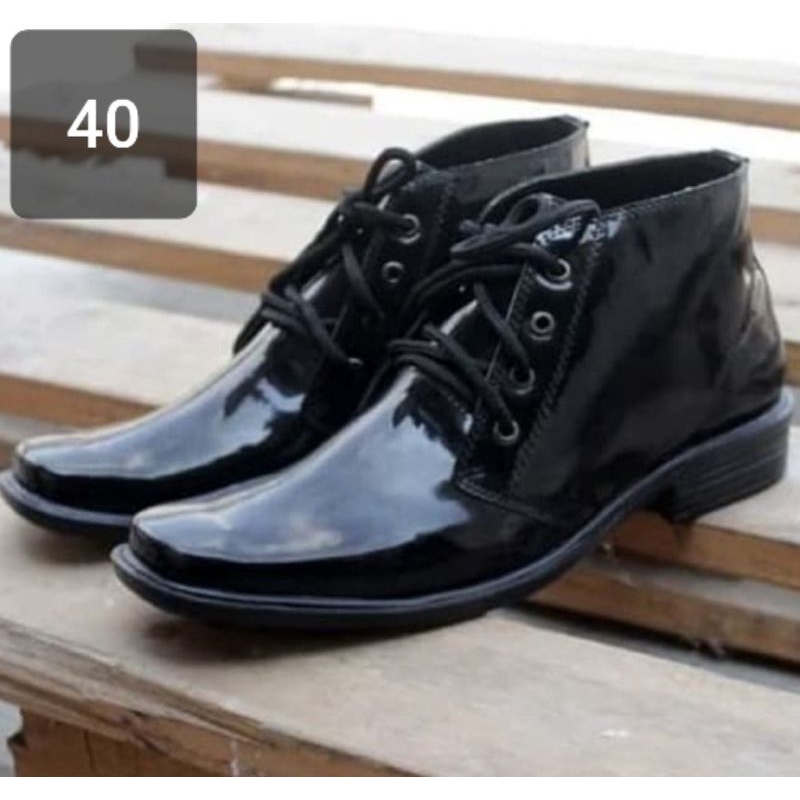 Sepatu Pantopel Pantofel PDH POLRI TNI ABRI SATPAM POLISI SECURITY-40 Tanpa Resleting