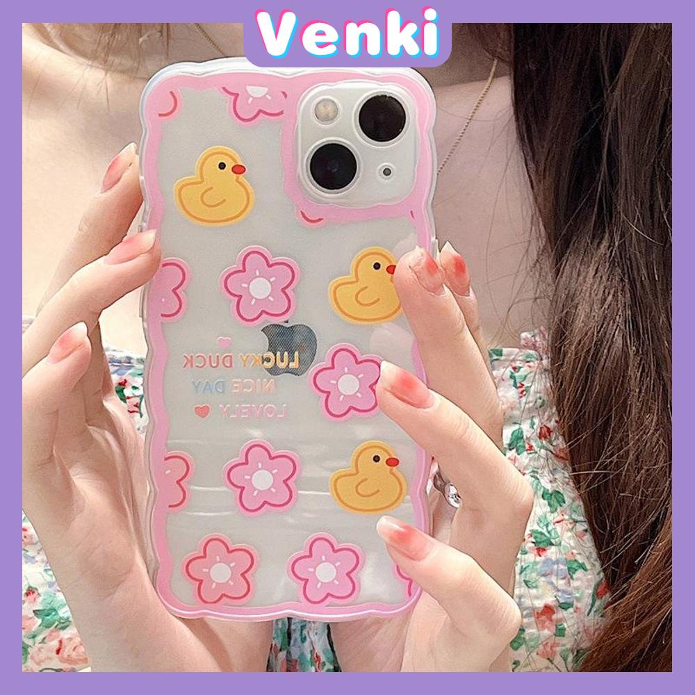 iPhone Case Silicone Soft Case Clear Case Wave Non-Slip Shock Resistant Camera Full Coverage Protection Flower Duck For iPhone 13 Pro Max iPhone 12 Pro Max iPhone 11 iPhone 7 Plus