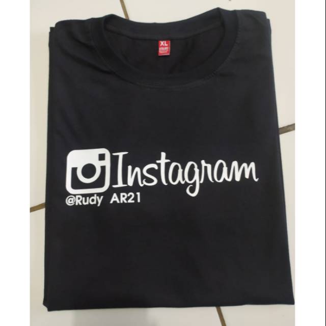Kaos t-shirt baju instagram bisa request nama sendiri / nama kalian / kaos medsos