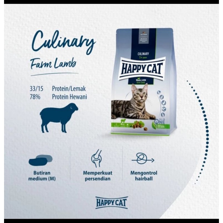 Happy Cat Farm Lamb Adult 500g Repack / Makanan Kucing Happy Cat Lamb