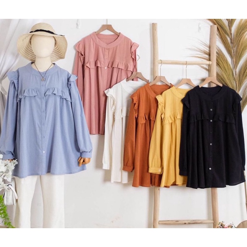 Blouse Linen Crinkle Panjang