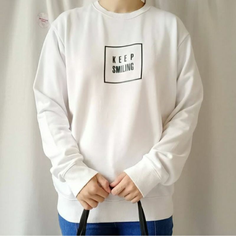 S - XXXXXL(6XL) Sweater KEEP SMILING Crewneck KEEP SMILE BigSize Sweater Street Style OVERSIZE hnm